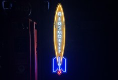No Reserve: Neon Oldsmobile Rocket Sign
